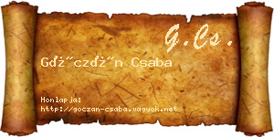 Góczán Csaba névjegykártya