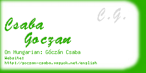 csaba goczan business card
